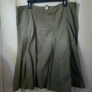 GAP size 16 'army' green a-line skirt